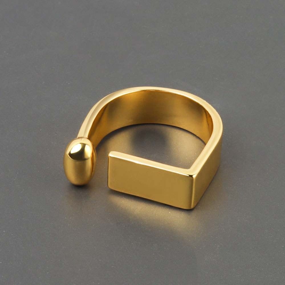 Jewelry Accessories Square Open Rings Metal Geometric Opening Square Zinc Zinc Alloy Ring Square Ring  Party