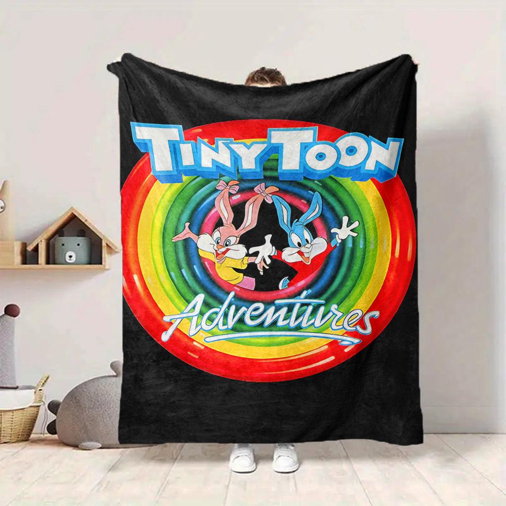 1pc TinyToon Adventures Flannel Throw Blanket - Lightweight Soft Warm All-Season Blanket for Sofa, Bed, Travel, Camping  L1029151