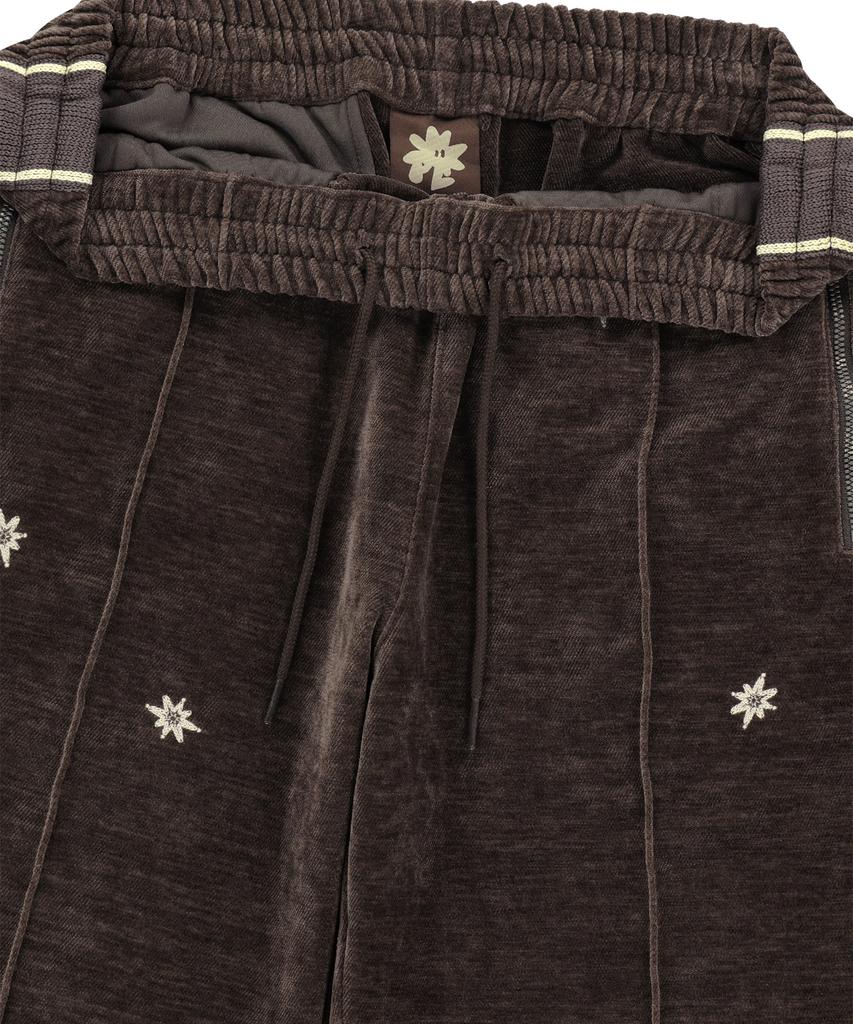 Sun Love Velor Twinkle Track Pants Brown