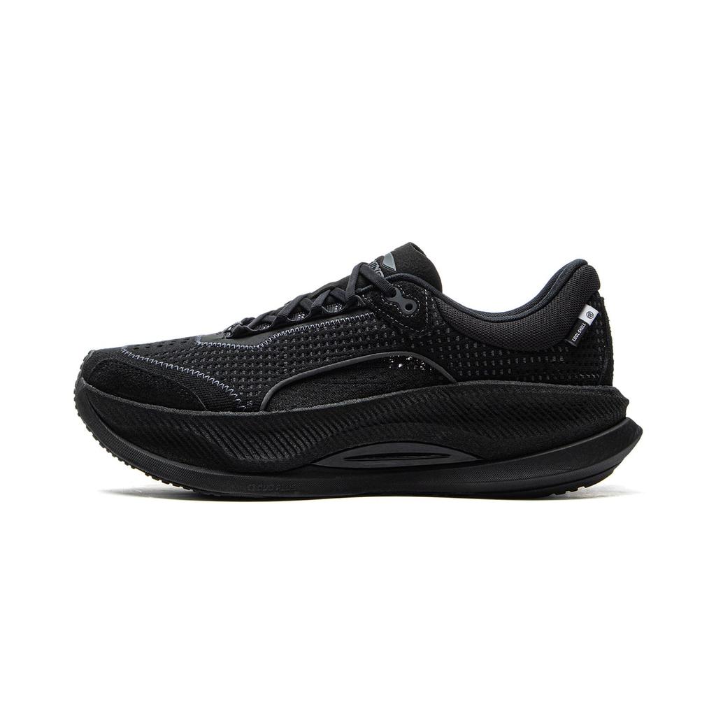 Li Ning Cushioning Rebound Slip Resistant Low top Casual Running Shoes Men's Black AZGV053-1