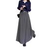 Autumn & Winter High-Waisted A-Line Wool Skirt with Ruffles & Full Swing