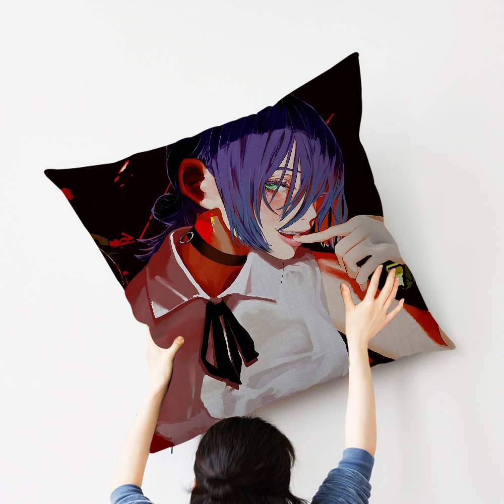 Populární akční anime C-Motorová pila M-Muž R-Reze A-Oblouk Povlak na polštář do ložnice a obývacího pokoje Dekorativní povlak na polštář na pohovku