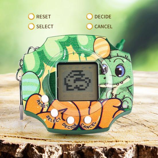 Kids Electronic Digital Pet Toy Cartoon Dinosaur Virtual Pet Game Machine Mini Digital Pet Handheld Game Console Educational Toy