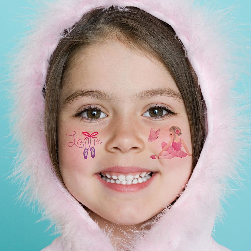 Cute Ballet Princess Waterproof Tattoo Sticker, Children'S Mermaid Girl Fairy Tale Party Face Sticker