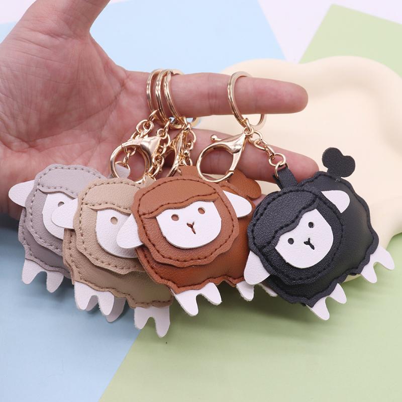 Cute Cartoon White Sheep Keychain Soft Pendant 1Pcs Fashion Key Charm for Women Backpack Daily Accessory