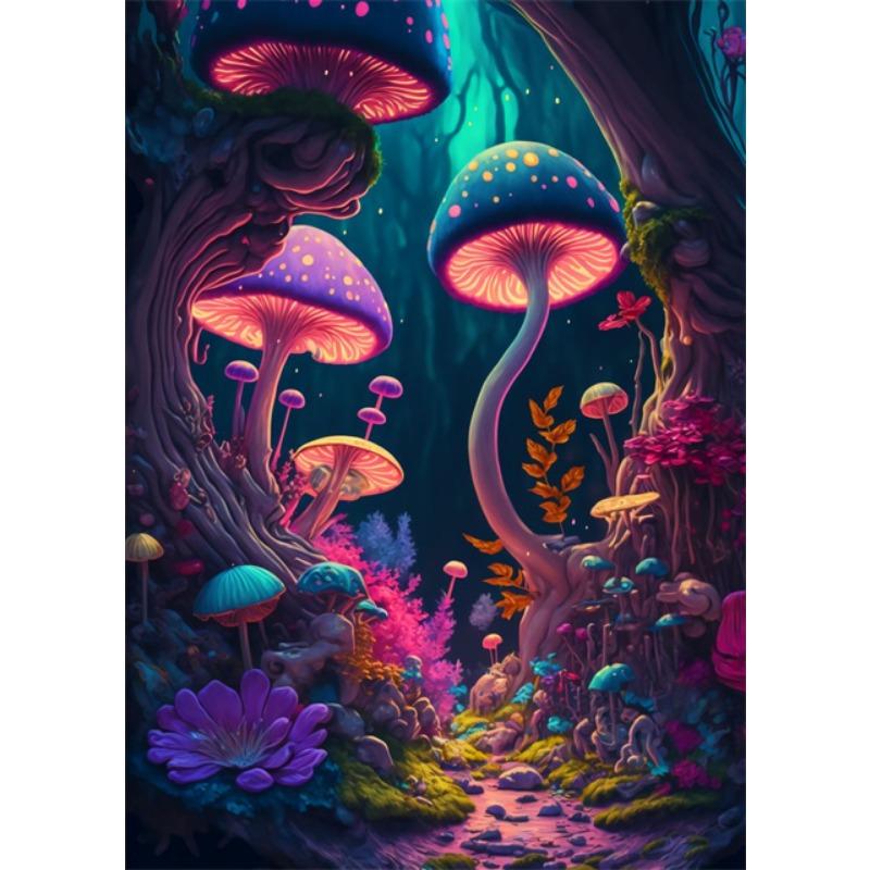 

Постеры на холсте «Волшебные грибы», грибы, неоновый поп-арт, живопись на холсте, настенное искусство, мурал для декора дома, комнаты, картина, куадрос 21cm×30cm NoFrame