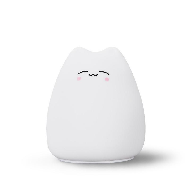 Glue pat lamp, cute cat silicone lamp, creative silicon colorful atmosphere mini gift, dry battery night light