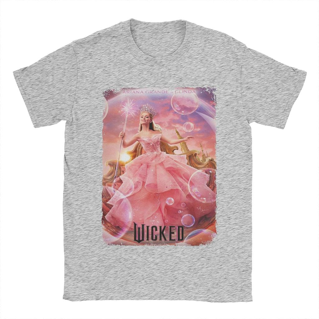 Wicked Fantasy Movie T-Shirts Men Elphaba Glinda Leisure Cotton Tees Crewneck Short Sleeve T Shirt Printed Clothing