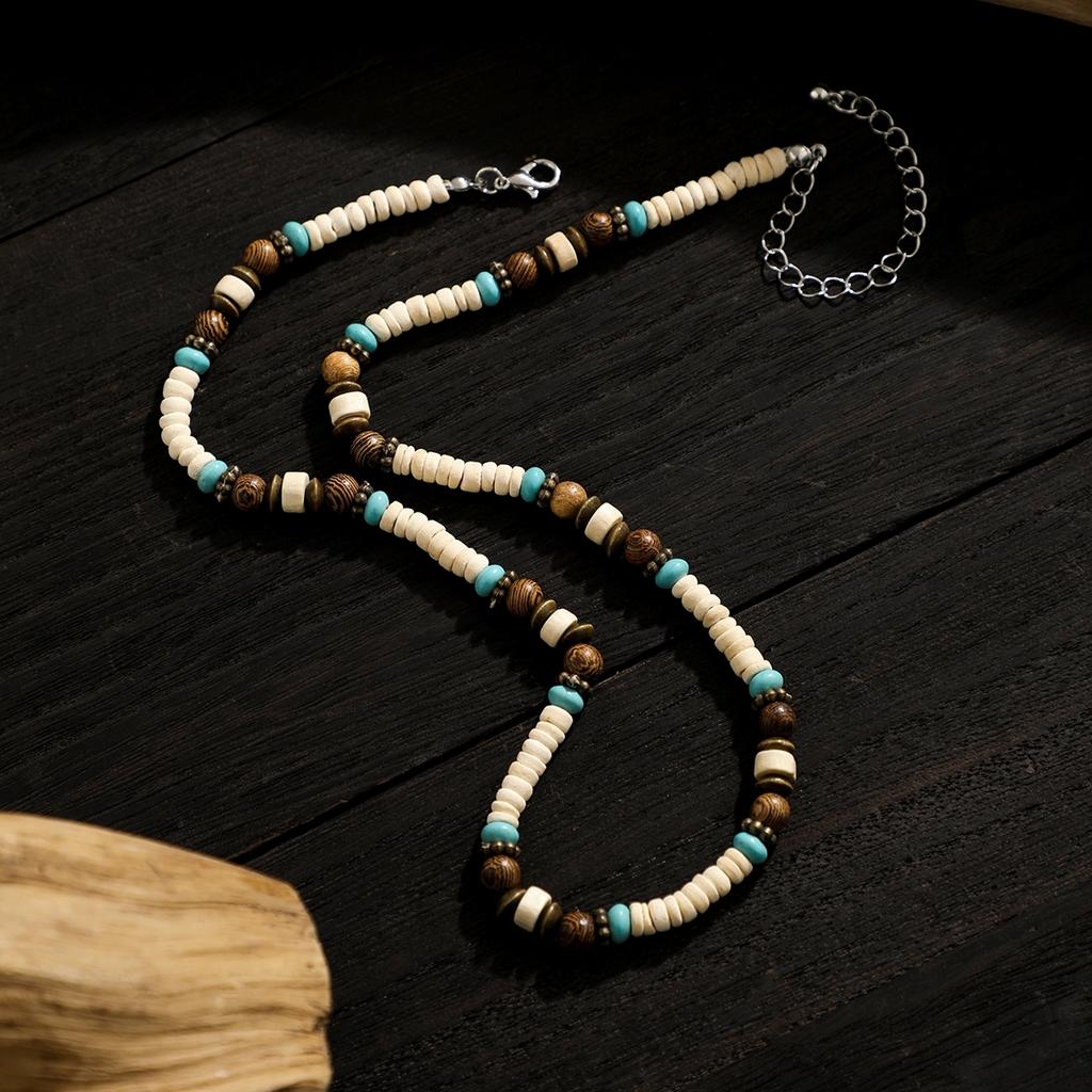 Multi Color Small Wood Beads Chains Necklace for Men Trendy Beaded Collar on Neck Accessories Short Choker 2026 Fashion Jewelry
