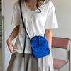 Summer New Shoulder Messenger Bag Drawstring Pull Mouth Fold Design Travel Walking Mini Bag Key Mobile Phone Bag