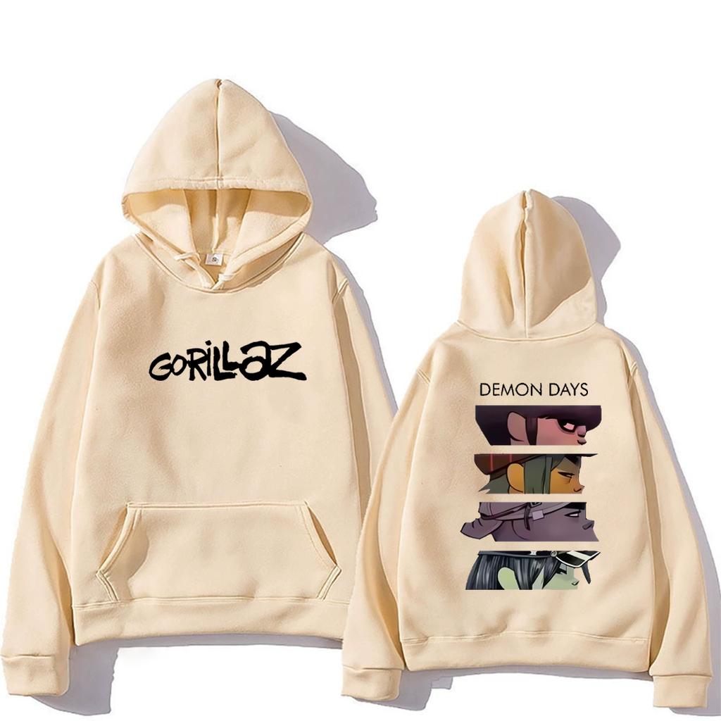 Rock Band Gorillaz Demon Days Eyes Hoodie Men Women's Manga Harajuku Hip Hop Streetwear Long Sleeve Vintage Fleece Sweatshirts