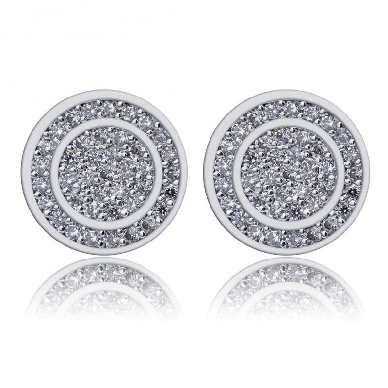 Cylindrical Mens Earrings Full Zircon Hip Hop Trendy Ear Jewelry