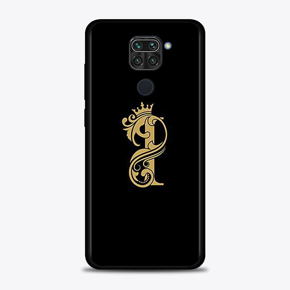 Shell For Xiaomi Redmi Note 11 10 9 8 7 Pro Max 9T 8T 9S Case for Redmi 10 9 8 9C 9A 8A 7A Luxury Golden yellow Crown Letter A-Z