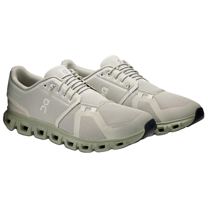 On Cloud 6 Comfortable Durable Support Running Shoes Men Sneakers Light-Beige White 3MF10075234