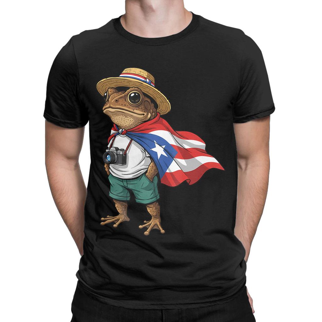 Coqui Frog Puerto Rico Flag Puerto Rican Cotton T Shirt For Men Summer  Streetwear T Shirts ONeck Harajuku Tees Oversized Tops