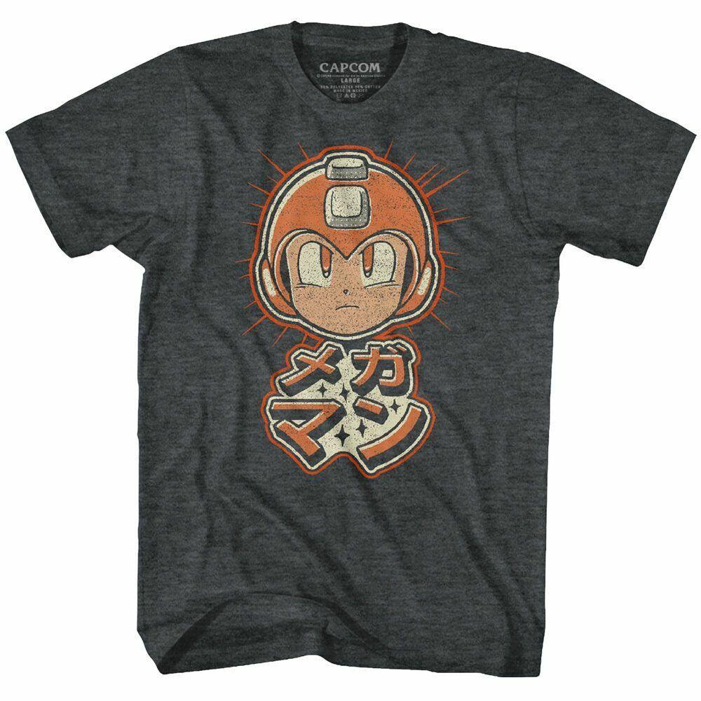 

Mega Man Mega Retro Black Heather Adult T-Shirt XL