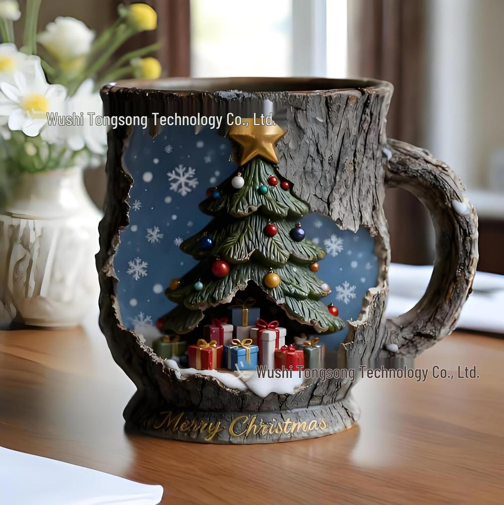 Cross-Border Engine Mug: V8/V6 Resin 3D Design