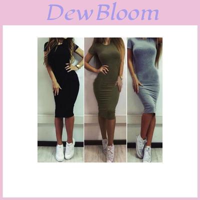 Elegantes Damen Bodycon Bleistiftkleid mit kurzen Ärmeln für den Sommer, lässig, Übergrößen