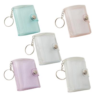 Waterproof PVC 2Inch Photo Album Holder with Keychain 20Photos Pocket Tear Resistant Construction for Protecting Memory