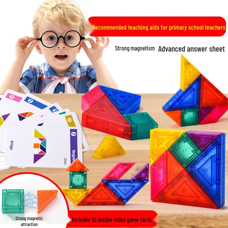Magnetic Tangram Puzzle Set for Kindergarten & First Grade