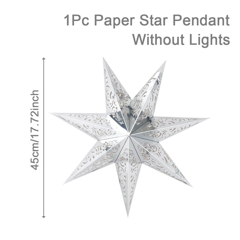 30-75cm Hollow Star Hanging Pendant Eid Mubarak Christmas Ramadan Decoration 2025 Islamic Muslim Party Decor Ramadan Kareem Gift