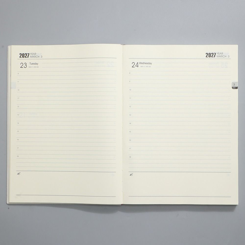 A4 2027 Tagesplaner PU Terminplaner Neues Organizer-Notizbuch Büroplanung
