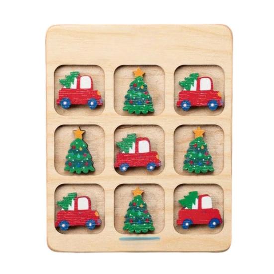 

Christmas Wooden Board Game Santa Snowman Reindeer Tree Pieces 2 Player Mini Chess Board Puzzle Toy Party Classical Strategic Tabletop Game 1 Set