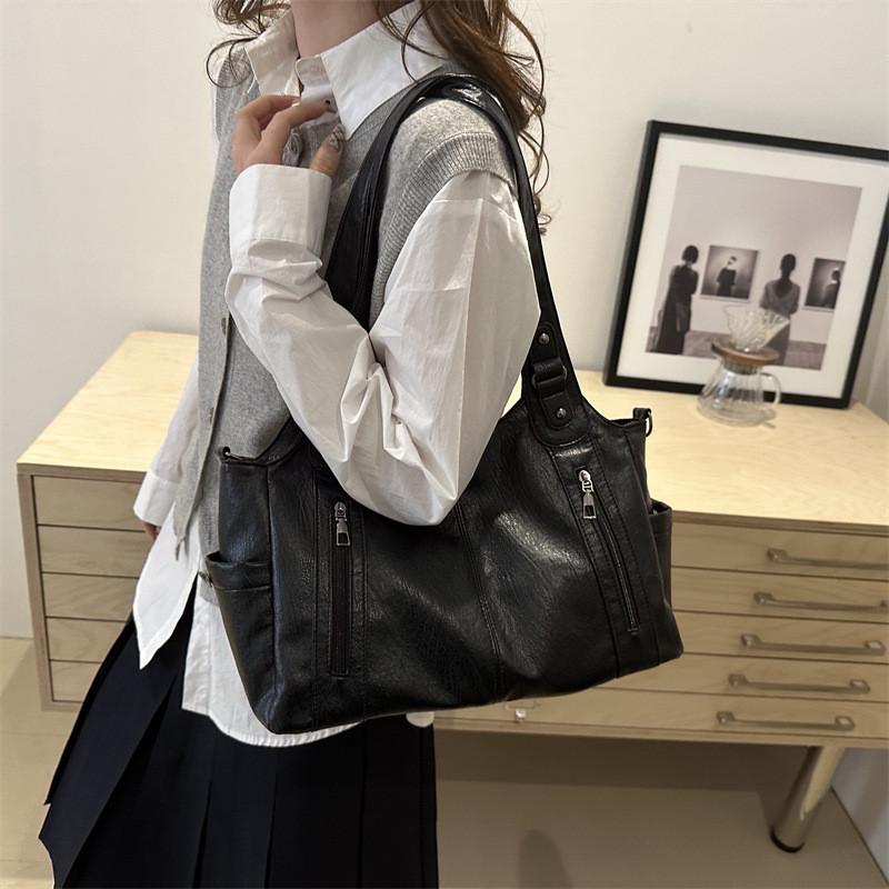 Vintage Tote Bag Big Size With Durable Material And Top Zipper For Office And Casual