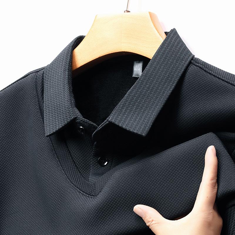 Langarm Poloshirt Herren Premium Business Casual Herren Fake Zweiteiler Gestreiftes Ärmel T-Shirt