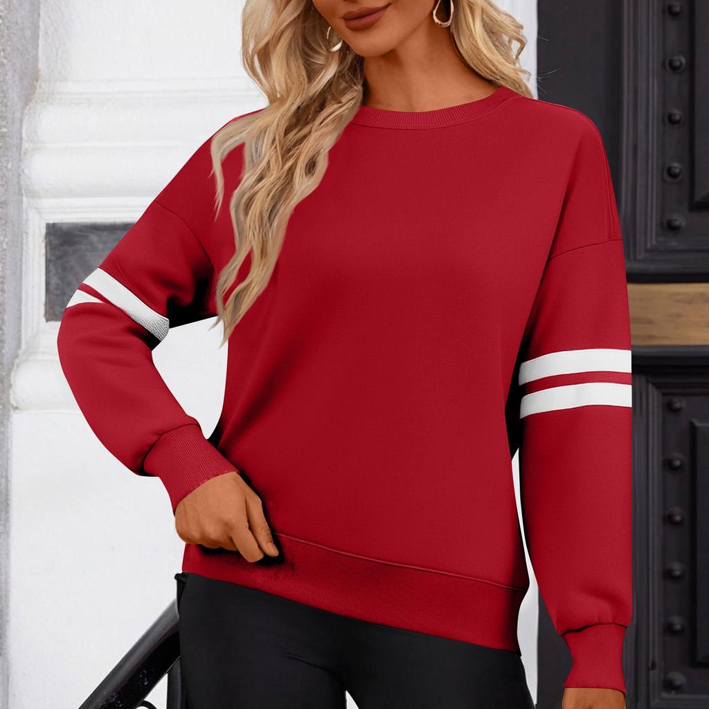 Ladies' Fashionable Solid Color Long Sleeved Sweatshirt