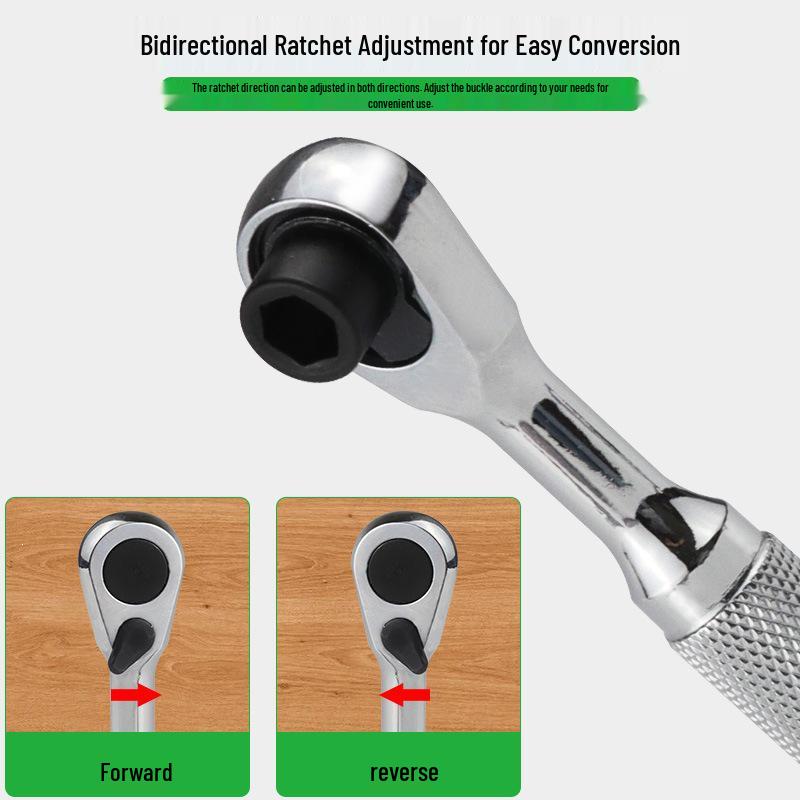 Chiave a cricchetto bidirezionale 2 in 1 a 72 denti e cacciavite a inserti per spazi ristretti