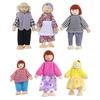 Wooden Happy Family Dressed Puppet Flexible Joints Doll Kids Toy Birthday Gift