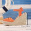 Women's Closed-Toe Wedge Sandals - Thick Sole, Waterproof Platform, Espadrille Style with Hemp Rope and Single Strap.