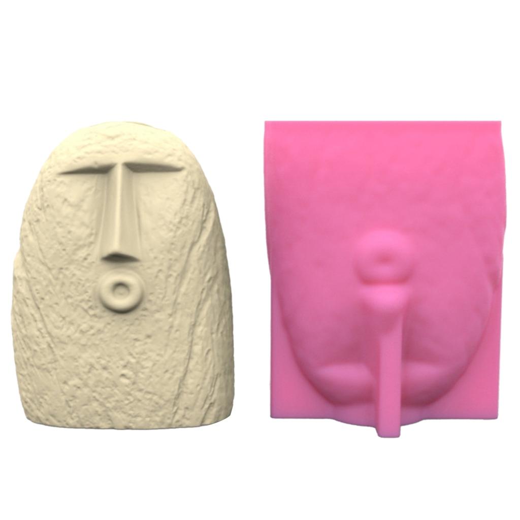 Human Facial Shape Planter Mold Home Decorations Silicone Mould for Flower Pot Concrete Mold DIY Resin Casting Tool