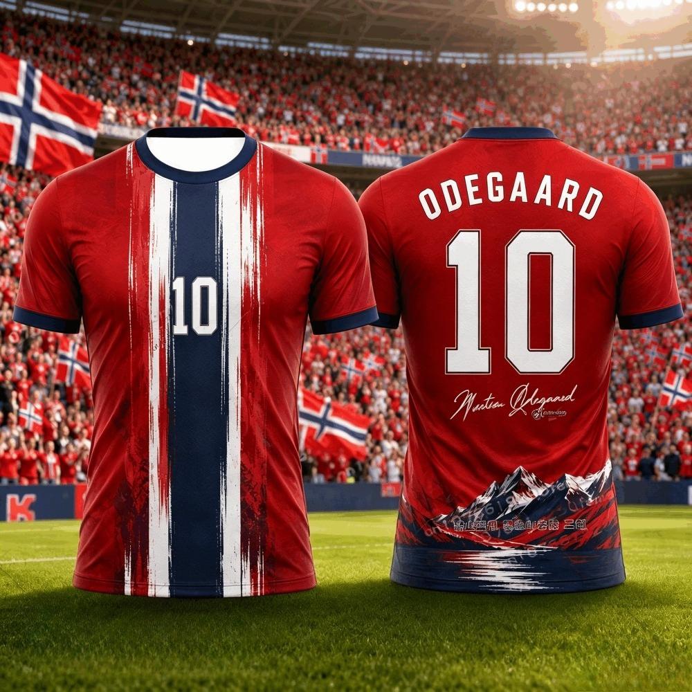 Summer Norway Soccer T-shirt Tops Soccer 3D Print Football Jersey Men's Casual Tee Shirt Breathable Men Women Short Sleeves Top