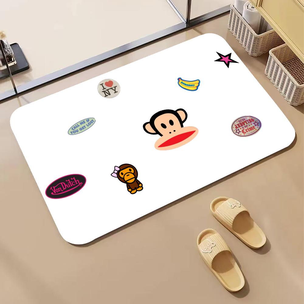 Cartoon-P-Paul Frank Floor Mat Diatomite Bath Mat, Quick Dry Absorbent Non-Slip Door Mat