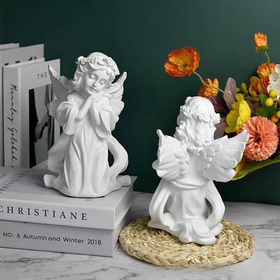 European Vintage Resin Angel Statue Fairy Garden Sculpture for Home Desk Shelf Decor Romantic Gift Collection