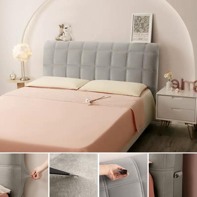 

Чехол для изголовья кровати в европейском стиле, большой утолщенный чехол для кровати, все включено, мягкий бархатный чехол для изголовья кровати, украшение для дома и отеля W190 x H70cm серебряный