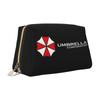 Umbrella Corporation Leather Makeup Bag Foldable Waterproof Travel Storage Pouch Portable Toiletry Cosmetic Bag for Women Girls