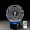 Convient pour Lampe Jouet Veilleuse Football Real Madrid Illusion d'Optique 3D, Télécommande, Gradable, Alimentation par Piles ou USB, Changement 7 Couleurs Noël Bi