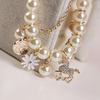 Bangle Bracelets Heart Flower Pearl Crystal Beaded Bracelet for Women Jewelry