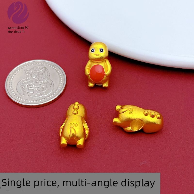 

Chinese Style Alluvial Gold Chinese Dragon Milk Dragon Charmander Purse Spacer Beads DIY Ornament Accessories Bracelet Woven Hand Strap [Single] KS 87032.46cm inch 10.6x 17.3 hole 3.8mm