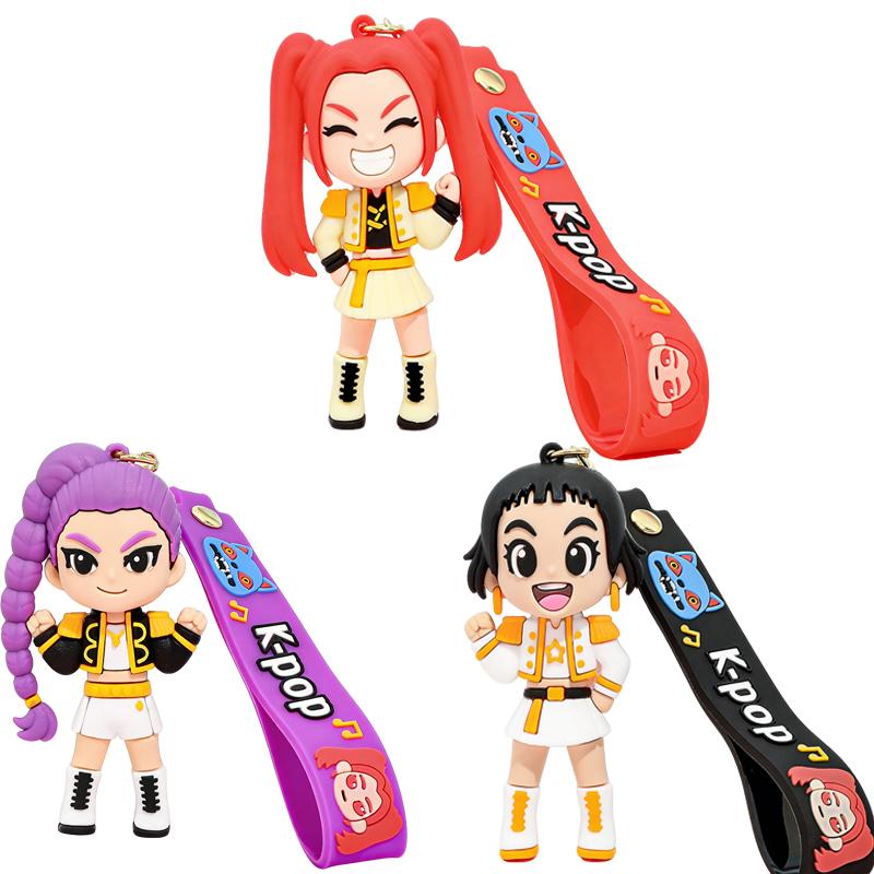 Surprise Gift Anime Movie Rumi Mira Zoey Keychain Warrior Girls Keyring PVC Figure Pendant Backpack Bag Keychains