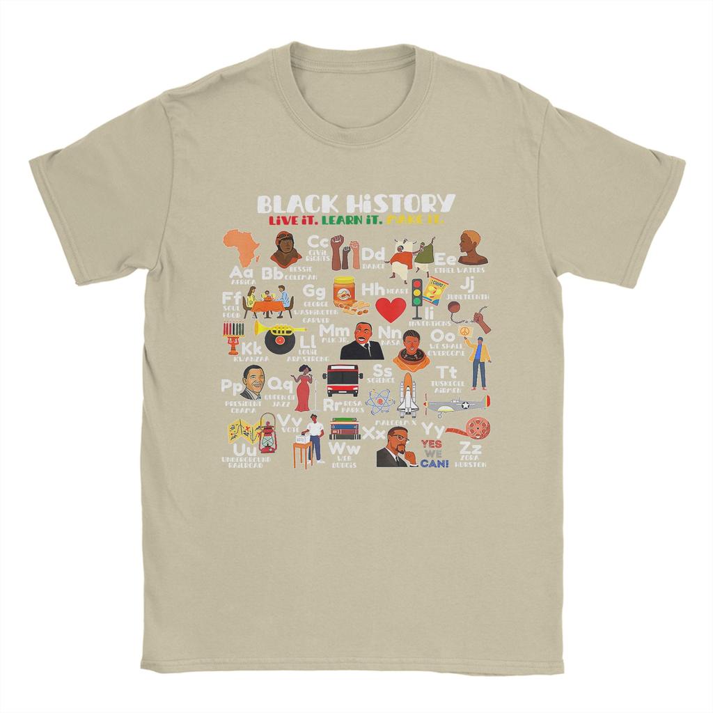 Streetwear T Shirt Summer ABCs Of Black History Month Hip Hop TShirts  Cotton Tee Shirt for Unisex Y2K Fun Short Sleeve Clothing
