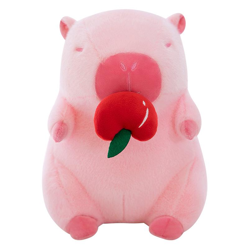 

Peach Capybara Plush Toy Cute Cartoon Girl Birthday Holiday Gift Throw Pillow 30cm/11.81in розовый