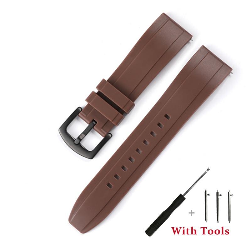 18mm 20mm 22mm 24mm 26mm Hurtigfeste Silikon Klokkereim Vanntett Gummi Klokkebånd Armbånd Tilbehør med Verktøy