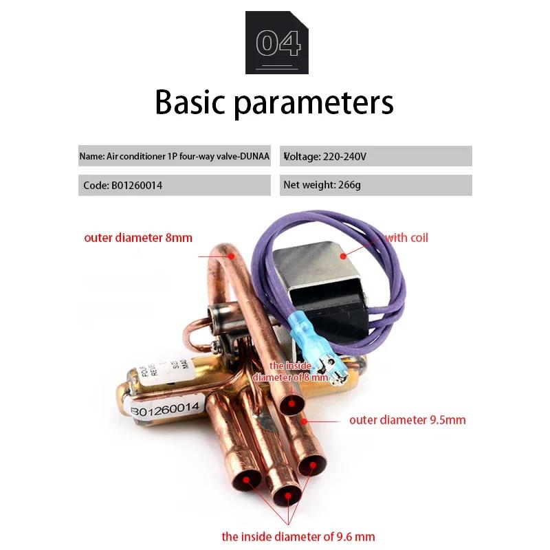 

Air Conditioner Four-way Valve 1P1.5P2P3P5P Air Duct Coil Parts Solenoid Valve Cold And Heat Controller Copper Parts Refrigerati 1P