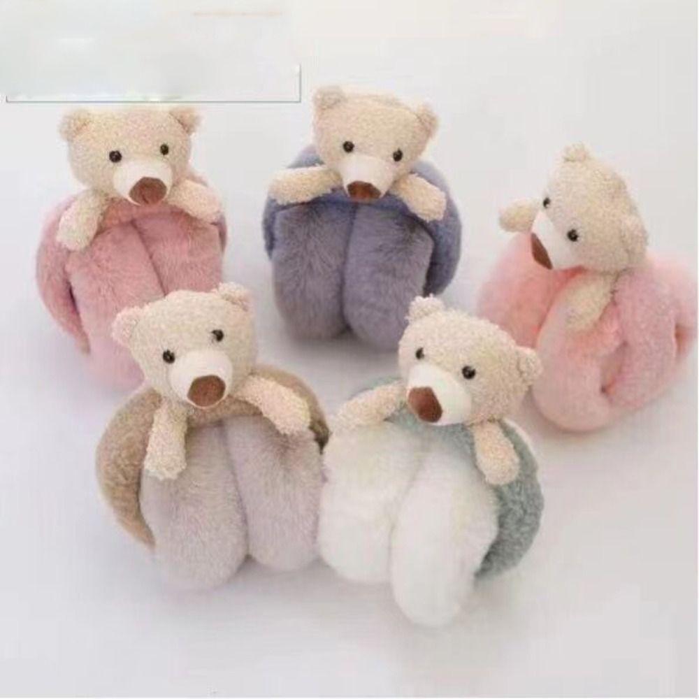 Soft For Children Stuffed Funny Unisex Female Ear Flap Bear Shape Earwarmer Cute Cartoon Earmuff