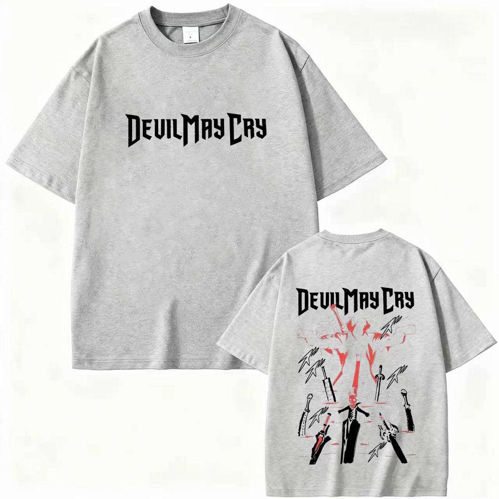 Game Devil May Cry Dante T-shirt Summer Men Women Gothic Casual Oversized Crewneck T Shirts Male Fashion Pure Cotton Tshirt Tops