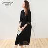 Komongboka Elegant Silk Short-Sleeve Dress